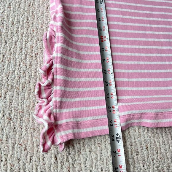 Boden Pastel Pink Striped Cotton Blouse With Ruffle Sleeves - Picture 10 of 13